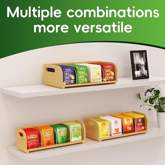 Bamboo Tea Organizer – Stackable Collection (3Tier) - Image 5