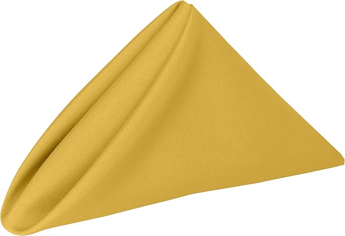17x17-Inch Polyester Cloth Napkins, Goldenrod, Set of 60 | Bulk Case of 5 Dozen, Square, Seamless, Serged Edges, Machine Washable, Wrinkle-Resistant, Flame-Resistant, Stain-Resistant by UltimateTextile