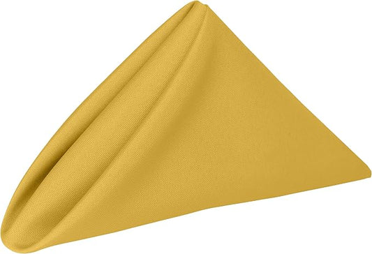 17x17-Inch Polyester Cloth Napkins, Goldenrod, Set of 60 | Bulk Case of 5 Dozen, Square, Seamless, Serged Edges, Machine Washable, Wrinkle-Resistant, Flame-Resistant, Stain-Resistant by UltimateTextile