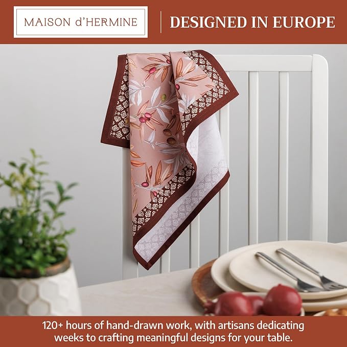 Maison d' Hermine Cloth Napkins Set of 4 Reusable 100% Cotton (18" x 18") | Everyday Square Napkins Cloth Washable Dinner Party Wedding Restaurant Hotel Kitchen Spring Summer - Nyons - Image 2