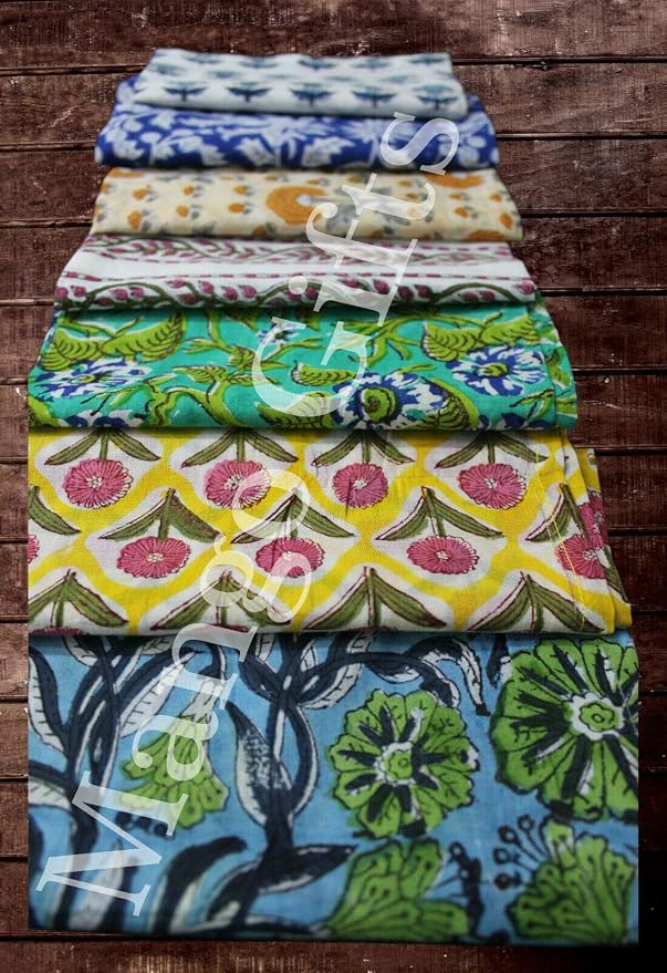 Mango Gifts 24-Piece Hand Block Print Cotton Cloth Napkins, 16 x 16 Inch, 100% Cotton Reusable Dinner Napkins, Assorted Floral Prints, Washable Table Napkins for Kitchen, Dining & Parties - Image 8
