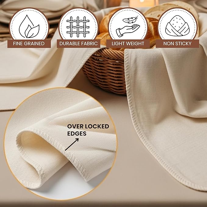 Flour Sack Towels Sourdough Bread Baking Supplies | Bread Dough Proofing Unbleached Bread Proofing Cloth, Organic Cotton Baking Cloth for Baguettes, Ciabatta, Pastry – Reusable, 28"x28", 6-Pack - Image 5