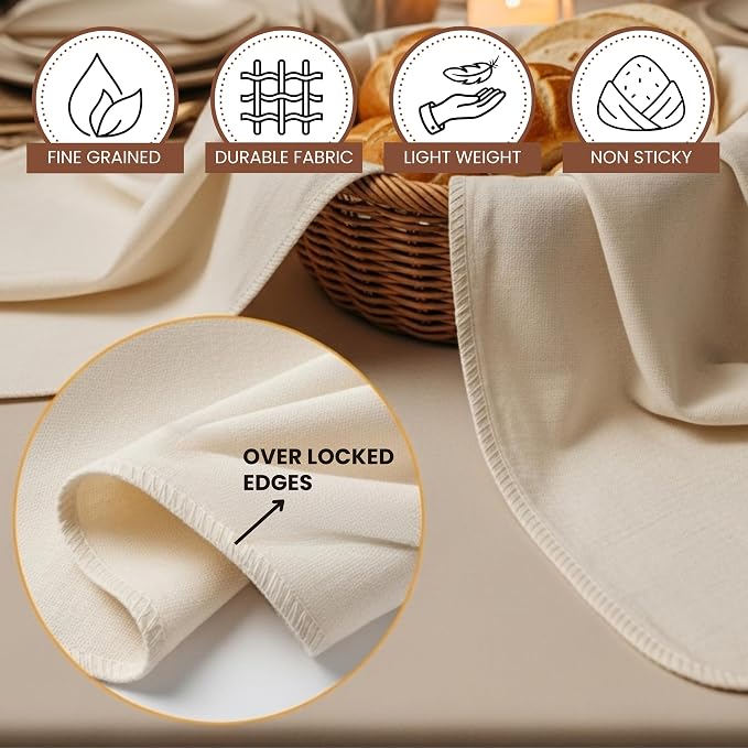 Flour Sack Towels Sourdough Bread Baking Supplies | Bread Dough Proofing Unbleached Bread Proofing Cloth, Organic Cotton Baking Cloth for Baguettes, Ciabatta, Pastry – Reusable, 28"x28", 3-Pack - Image 5