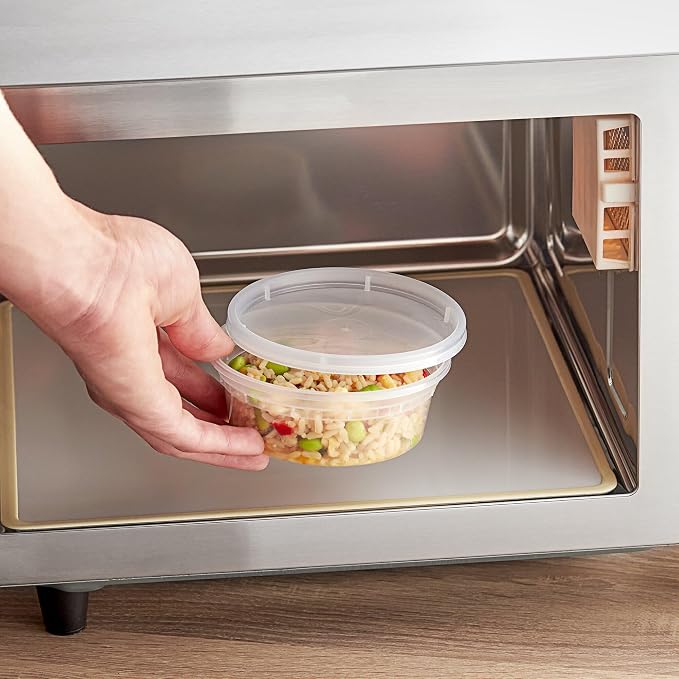 X PACK 8 oz [240 set] Reusable Deli Containers with Lids -Durable Food Storage Containers, Airtight Seal | BPA Free | Stackable | Leakproof | Microwave/Dishwasher/Freezer Safe - Image 3