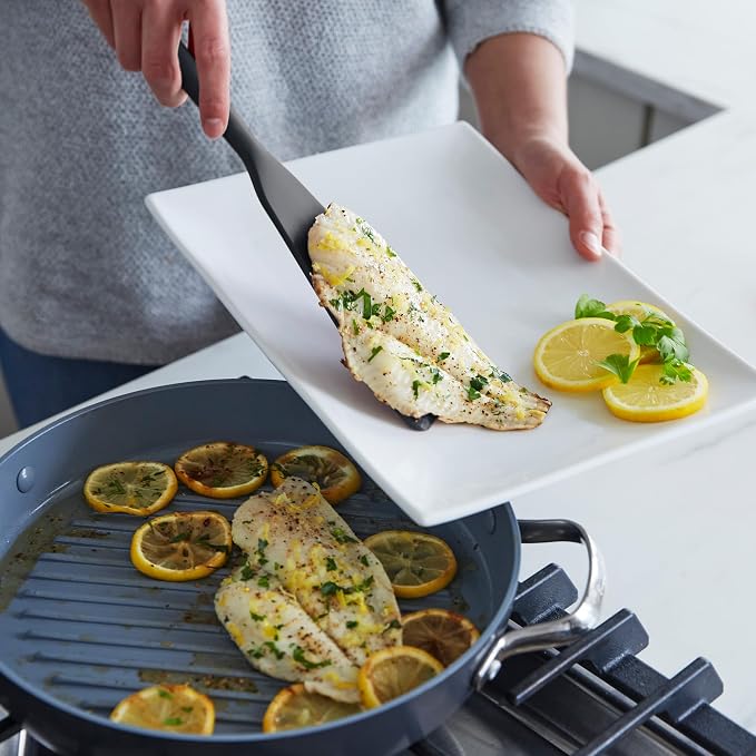 GreenPan Silicone 7 Piece Cooking Utensil Set, Ladle, Turners, Spatula, Spoons, Whisk, Flexible Nonstick Kitchen Tools Rigid Steel Core, Heat-Resistant, Anti-Slip Handle BPA-Free Dishwasher Safe, Gray - Image 4