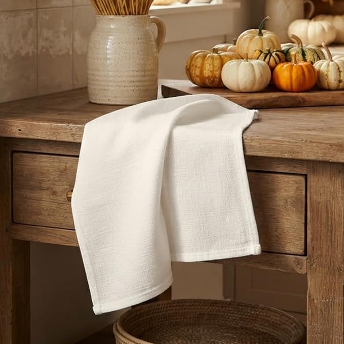 Flour Sack Towels | Tea Towel for Crafts | Kitchen Dish Cotton Blank Towel for Embroidery | Baking Bread Proofing Linen Cover | Thick Absorbent Quick Dry | 2 Pack 18"x28" Natural - Image 3