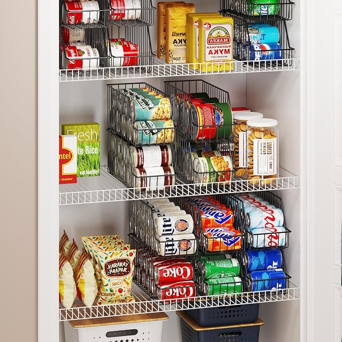 4-Tier Stackable Can Rack Organizer for Kitchen Pantry,Max Can Storage Holder,Durable Can Dispenser & Canned Goods Organizer for Fridge,Hold More 44 Cans, for Various Ounces of Canned Food Soda Drinks - Image 6