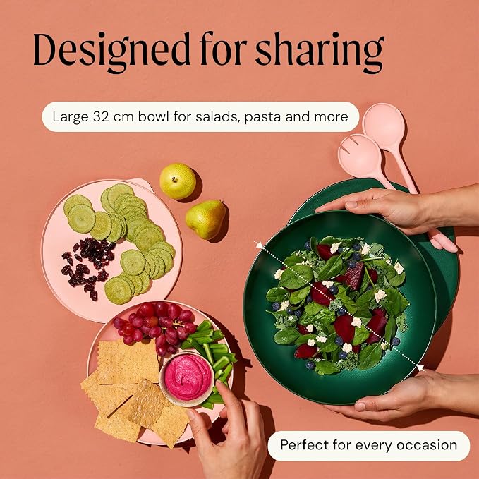 Large Serving Bowl with Lid - Certified Recycled Food-Safe Plastic, BPA-Free, Dishwasher, Microwave, Fridge and Freezer Safe | 4.96qt | Thyme - Image 4