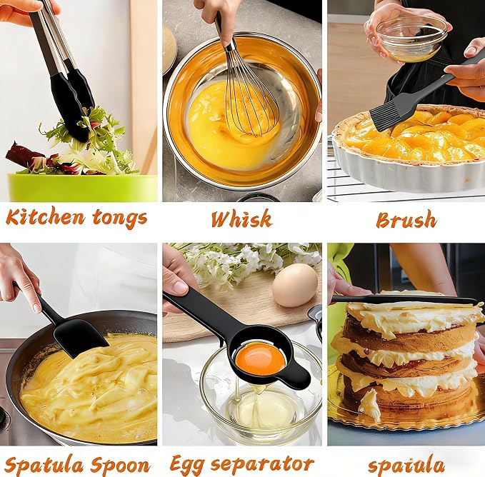 Thickened Heavy-Duty 26pcs Stainless Steel Bowl, Mixing Bowl Set with Lid, Grater Attachment, Non-Slip Bottom and Kitchen Gadget Set, Sizes 7, 4, 2.5, 2.0, 1.5, 1QT, Ideal for Mixing and Serving - Image 4