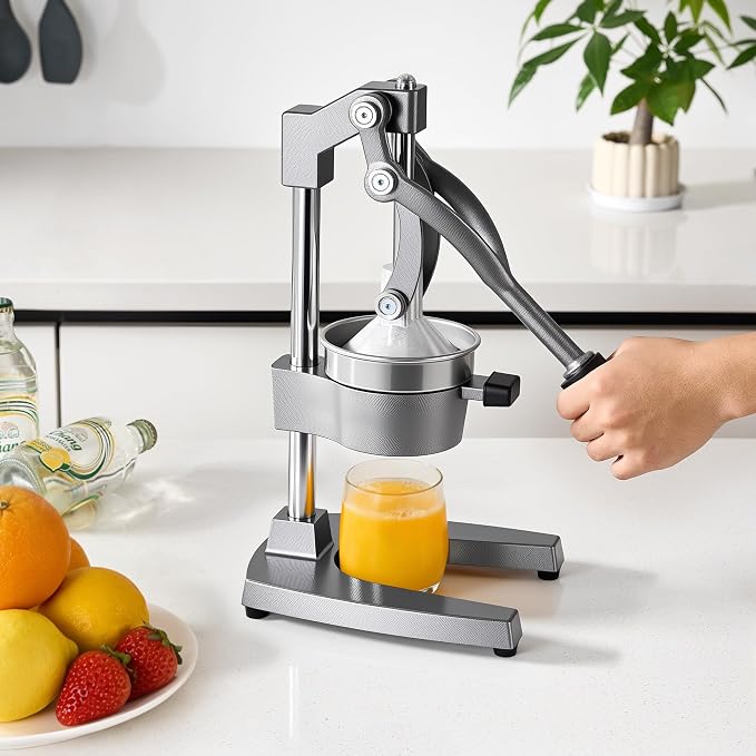 Cast Iron Juicer,Commercial Hand Press Squeezer,Heavy Duty Countertop Citrus for Fresh Orange Lemon Juice with Stainless Steel Cup - Image 7