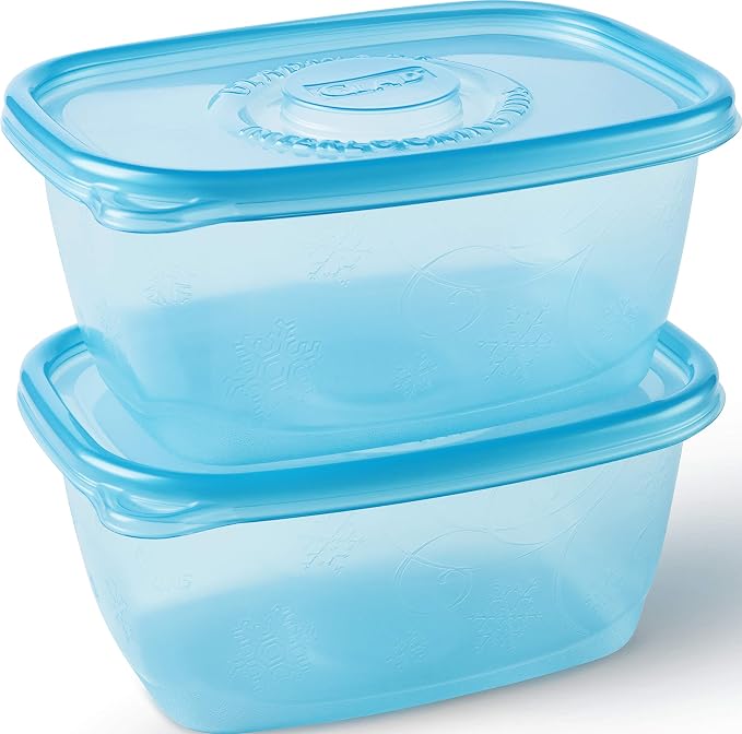Glad GladWare FreezerWare Food Storage Containers with Lids, Large Rectangle No BPA Plastic for Freezing Soups Meals and Batch Cooking, Crack Resistant, Microwave Dishwasher Safe, 64 Oz, 2 Ct - 6 Pk | Crack-resistant, large rectangle containers for fre... - Image 5