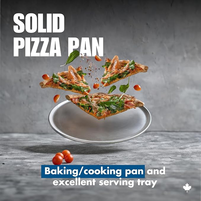 Norjac 14 Inch Pizza Pan, 2 Pack, Round Aluminum Pans, Baking Tray for Oven, Rust-Free, Durable & Long Lasting - Image 2