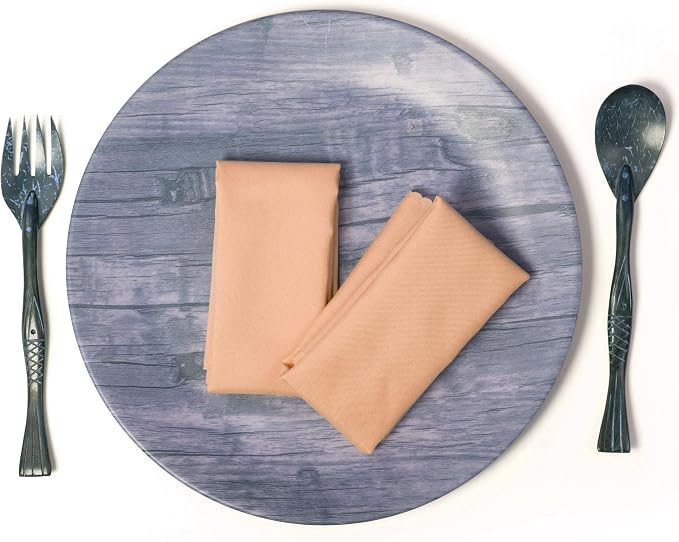 Pack of 25 PCS Cloth Napkins 17x17 inch Washable Polyester Dinner Napkins Soft Table Napkins for Wedding Party Dining Banquet Bistro Decoration - Peach - Image 3