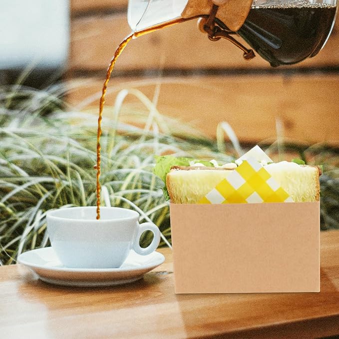 50 Pcs Sandwich Paper Boxes Take Out Food Containers Kraft Sandwich Packaging Boxes Toast Holding Bread Tray for Restaurant, Picnic and Party - Image 3