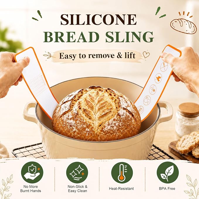 Sourdough Bread Proofing Basket Set, 47PCS Banneton Bread Proofing Set with Round & Oval Rattan Baskets, Bread Lame, Dough Scraper & Baking Tools for Beginner & Artisan Home Bakers (47) - Image 3