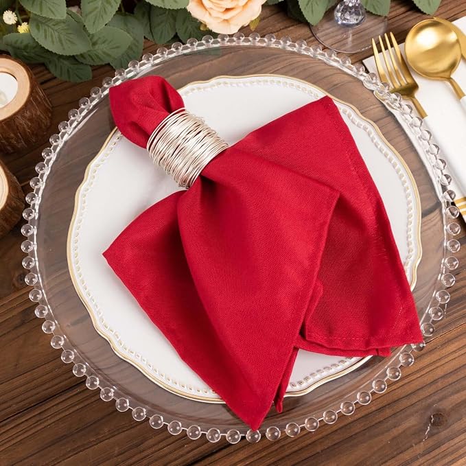 Efavormart Premium Cloth Napkins Set of 50, 17x17 Inch Wine Seamless Dinner Napkins, Washable Linen Table Napkin Cloth with Hemmed Edges for Weddings, Party and Banquet - Image 6