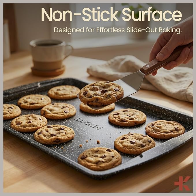 Bakken Swiss - Bakeware Set – 6 Piece – Stackable, Deluxe, Non-Stick Baking Pans for Professional and Home Cooking – Carbon Steel, Gray Stone Coating - Image 5
