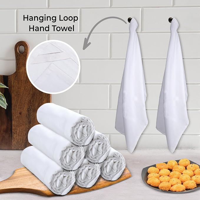 Urban Villa Kitchen Towels Cotton Dish Towels 27”x27” (Set of 4) White - Image 3