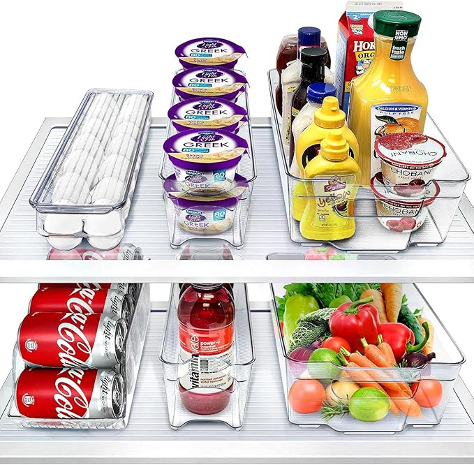 Sorbus Fridge Bins and Freezer Bins Refrigerator Organizer Stackable Food Storage Containers BPA-Free Drawer Organizers for Refrigerator Freezer and Pantry by Sorbus