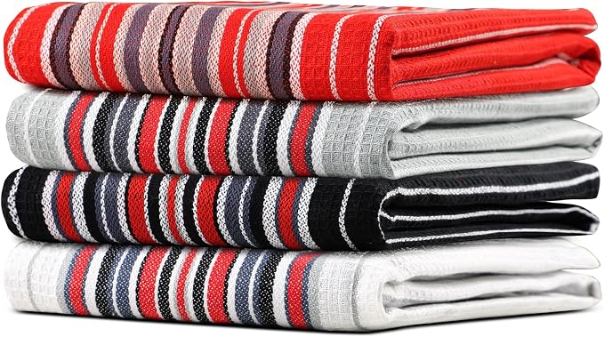 Urban Villa Kitchen Towels Cotton Dish Towels 20”x30” (Set of 4) Multi by CottonTrends