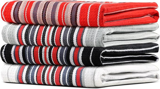 Urban Villa Kitchen Towels Cotton Dish Towels 20”x30” (Set of 4) Multi by CottonTrends