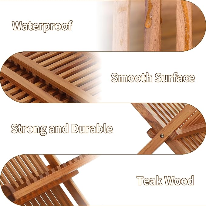 Utoplike Teak Wood Dish Drying Rack, Foldable Plate Organizer Countertop | Dishes Drainer Racks Collapsible, Small Holder for Cups, Bowls, Pans, Pots, Compact Kitchen Counter, 2 Tier, Space Saving - Image 6