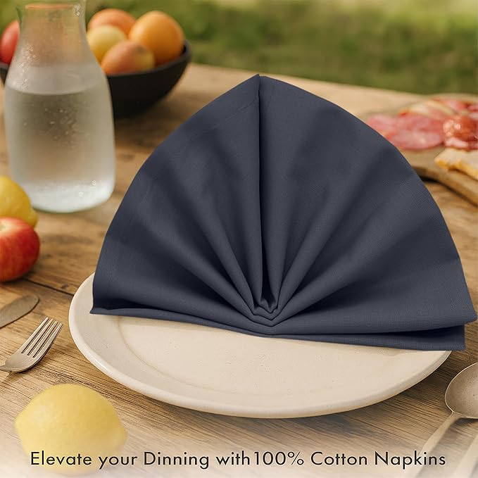Ruvanti Cloth Napkins Set of 6, 100% Cotton High GSM 18x18 Inches Soft, Washable, Highly Durable & Absorbent, Perfect for Parties, Christmas, Thanksgiving Dinners – Ombre Blue - Image 2
