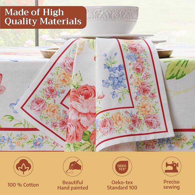 Maison d' Hermine Cloth Napkins Set of 4 Reusable 100% Cotton (20" x 20") | Everyday Square Napkins Cloth Washable Dinner Party Wedding Restaurant Hotel Kitchen Spring Summer - Vintage Floral - Image 3