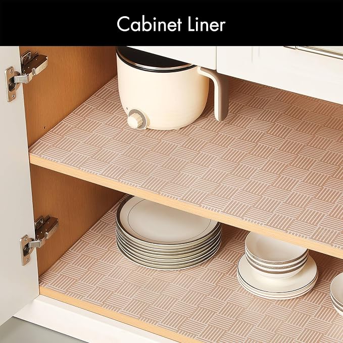 Cooyes Shelf and Drawer Liner for Kitchen Cabinets – Non-Adhesive, Waterproof, Non-Slip Cabinet Liners for Scratch Protection, Desk, Refrigerator, Shelves, Drawers with Modern Pattern - Image 6