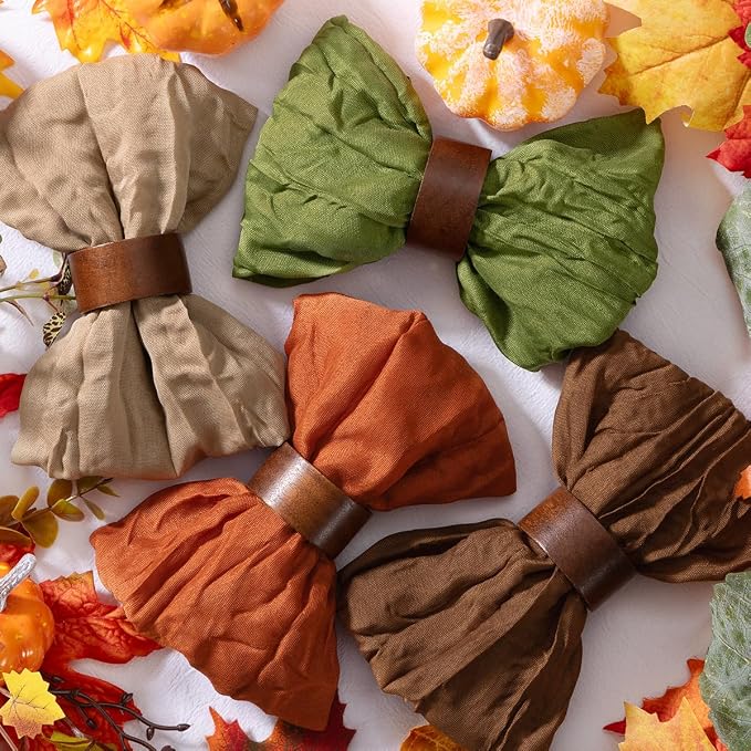 DeZerlor Thanksgiving Fall Cheese Cloth Napkins Set of 20 for Wedding Party | Reusable Cloth Napkins Bulk, for Thanksgiving Day Bridal Baby Shower Birthday Decor, 21x21 Inches - Image 2