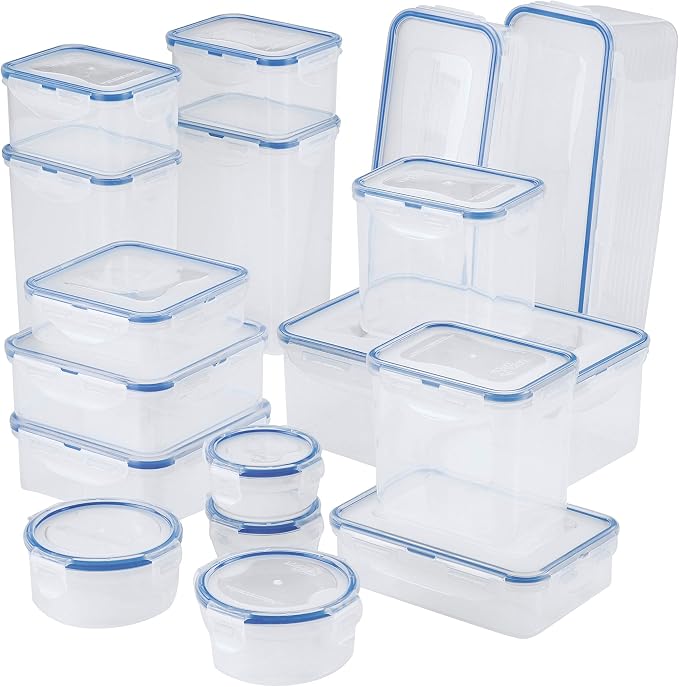 Lock & Lock Airtight Food Storage Containers with Lids, 38-Piece Set | BPA-Free, Airtight Seal, Dishwasher Safe, Great for Pantry Organization and Meal Prep, in Clear - Image 9