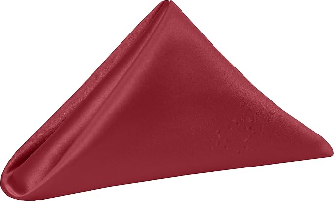17x17-Inch Square Satin Cloth Napkins, Red, Set of 60 by UltimateTextile