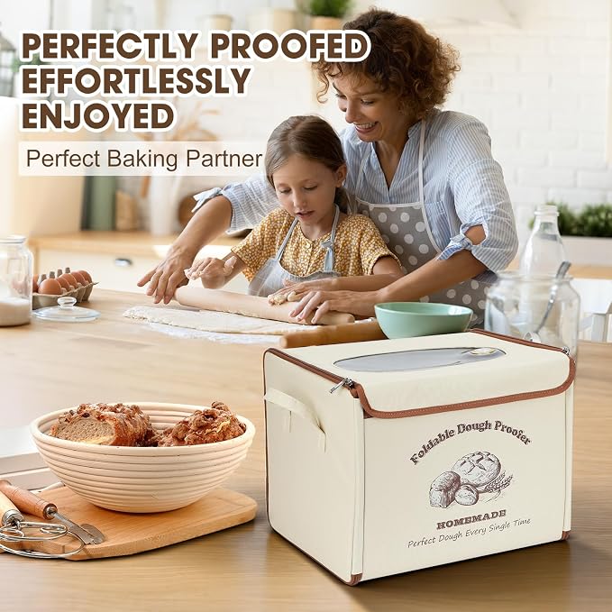 Foldable Bread Proofing Box for Sourdough,50°F-130°F Temp Controlled Dough Proofer with 1-12H Digital Timer,Electric Proofing Container Sourdough Bread Baking Supplies for Home Baking,Yogurt Making - Image 5