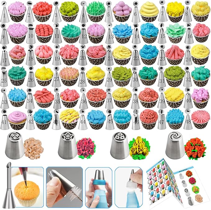 Makmeng 722pcs Cake Decorating Kit - Baking Supplies with Springform Pans, Cake Rotating Turntable, Icing Piping Bags and frosting Tips Set - Cake Decorating Tools for Beginners - Image 5