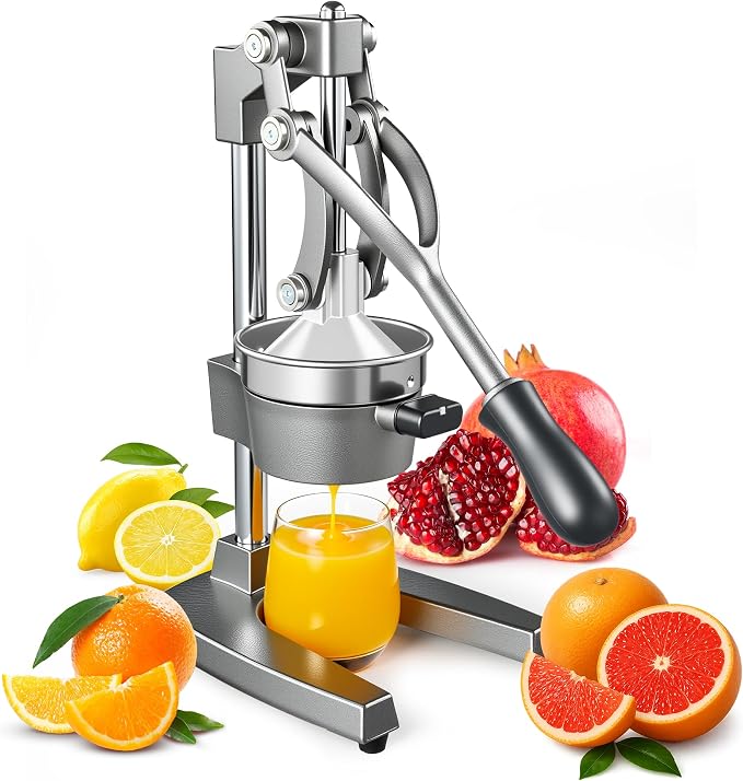 Cast Iron Juicer,Commercial Hand Press Squeezer,Heavy Duty Countertop Citrus for Fresh Orange Lemon Juice with Stainless Steel Cup by YODHOSA