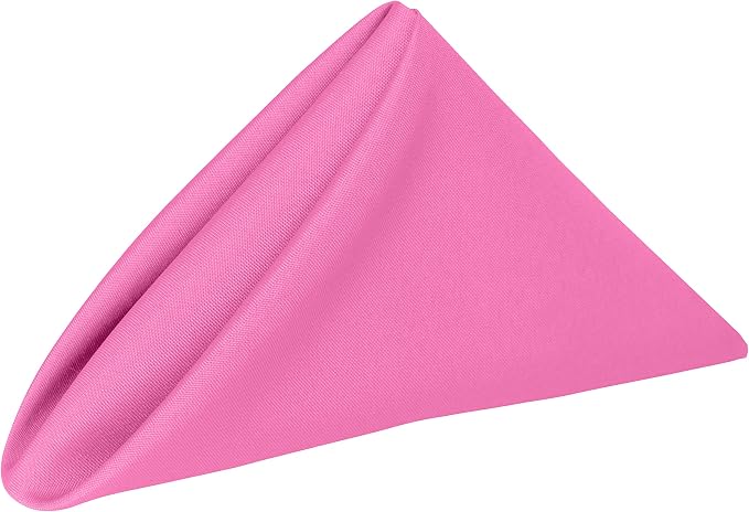 17x17-Inch Polyester Cloth Napkins, Neon Pink, Set of 24 | Bulk Case of 2 Dozen, Square, Seamless, Serged Edges, Machine Washable, Wrinkle-Resistant, Flame-Resistant, Stain-Resistant by UltimateTextile