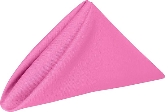 17x17-Inch Polyester Cloth Napkins, Neon Pink, Set of 60 | Bulk Case of 5 Dozen, Square, Seamless, Serged Edges, Machine Washable, Wrinkle-Resistant, Flame-Resistant, Stain-Resistant by UltimateTextile