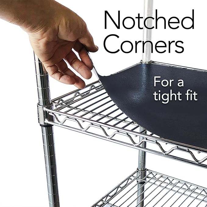 RESILIA Shelf Liner Set for Wire Shelving Rack – 4 Pack, 24 Inch Long x 48 Inch Wide, Black Plastic Vinyl Covers for Kitchen, Pantry, & Garage Racks, Made in The USA - Image 6