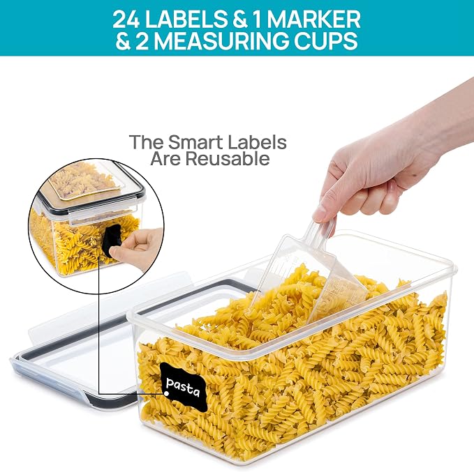 Vtopmart 4PCS Spaghetti Container with 10 PCS Flour and Sugar Storage Container - Image 4