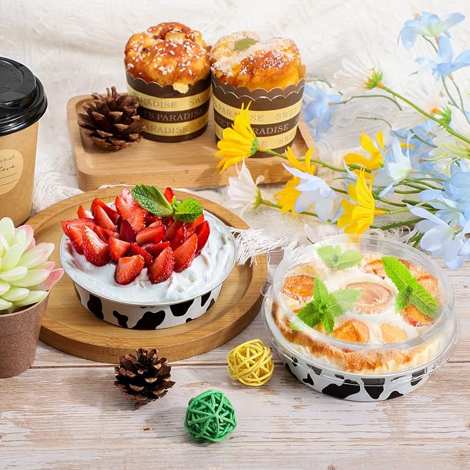 Beasea 4 Inch Mini Pie Tins with Lids, 100 Pack 8 Oz Disposable Tart Pie Pans Black White Aluminum Foil Tart Tins Round Muffin Container Mini Cheesecake Pan for Pie Tart Quiche - Image 6