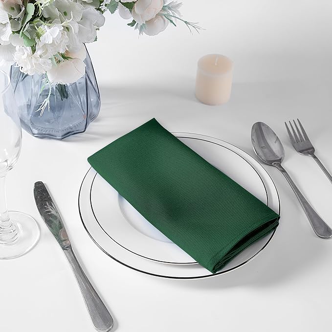 Bailarina Cloth Napkins Set of 40,17x17 inches Dinner Napkins Cloth Washable,Polyester Square Table Cloth Napkin Bulk with Hemmed Edges Ideal for Banquets, Parties and Weddings-Hunter - Image 3