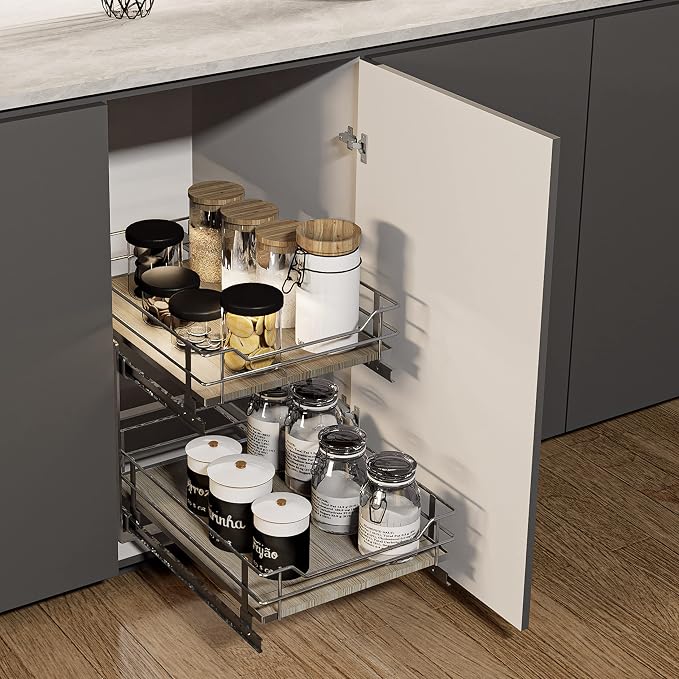 Home Zone Living Pull Out Kitchen Cabinet Organizer - Image 4