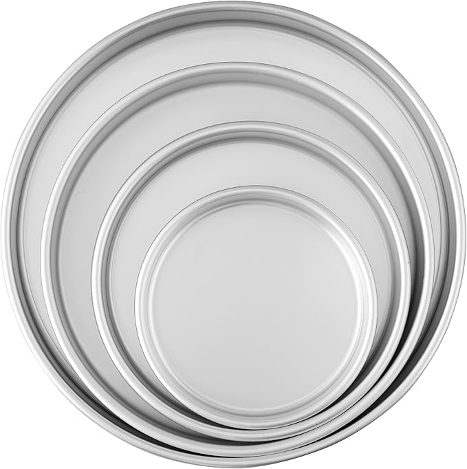Wilton Round Cake Pans, Aluminum, 4 Piece Set (6-Inch, 8-Inch, 10-Inch and 12-Inch Cakes) Adjustable Cake Leveler - Image 2