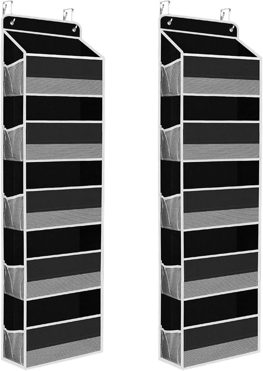 2 Pcs Over The Door Organizer Large Capacity Hanging Storage Room Organizer | 40 lb Capacity, Ultra-Sturdy, Foldable, Mesh Design with Clear Window, Space-Saving Organizer for Pantry, Nursery & Closet by SpaceHacks