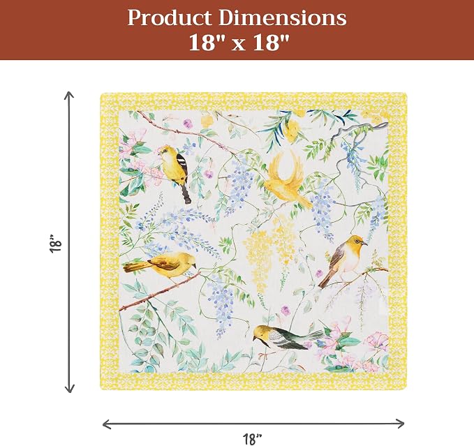 Maison d' Hermine Cloth Napkins Set of 4 Reusable 100% Cotton (18" x 18") | Everyday Square Napkins Cloth Washable Dinner Party Wedding Restaurant Hotel Kitchen Spring Summer - Sitelle - Image 7