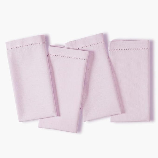 Ramanta Home Lavender Cloth Dinner Napkin Set of 4-18x18 Inch | Cotton Linen Flax Hemstitched Napkins Washable for Everyday Use by RamantaHome