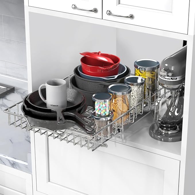 Simple Houseware Under Cabinet Pull Out Sliding Shelf Drawer, 21Dx14W | for Kitchen Organizer - Image 7