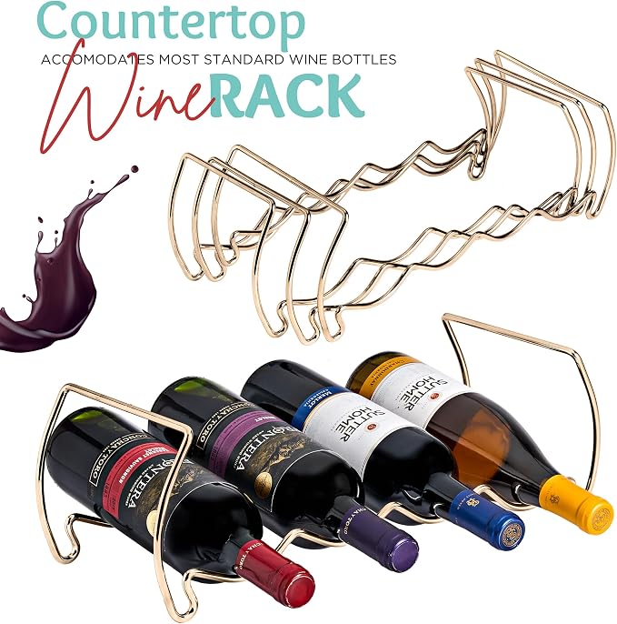 Sorbus 6-Tier Stackable Wine Rack - Classic Style Wine Racks for Bottles - Perfect for Bar, Wine Cellar, Basement, Cabinet, Pantry, etc - Hold 24 Bottles, Metal (Copper) - Image 6