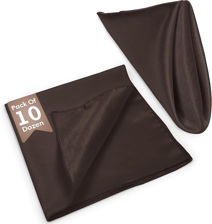17x17-Inch Shantung Cloth Napkins, Chocolate, Set of 120 - Image 2