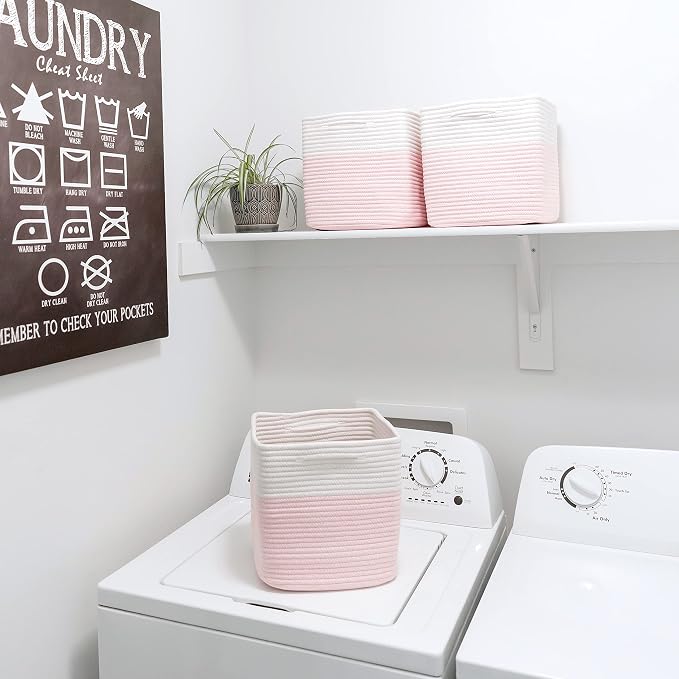NaturalCozy Storage Cubes 11 Inch Cotton Rope Woven Baskets for Organizing, 3-Pack | Cube Storage Bin | Square Storage Baskets for Shelves Organizer, Classroom, Kids Toy Bins, Closet, Baby Nursery - Image 7
